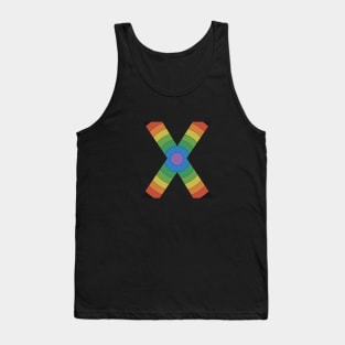 Retro Rainbow 'X' Sticker Tank Top